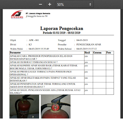 inspeksi aset K3